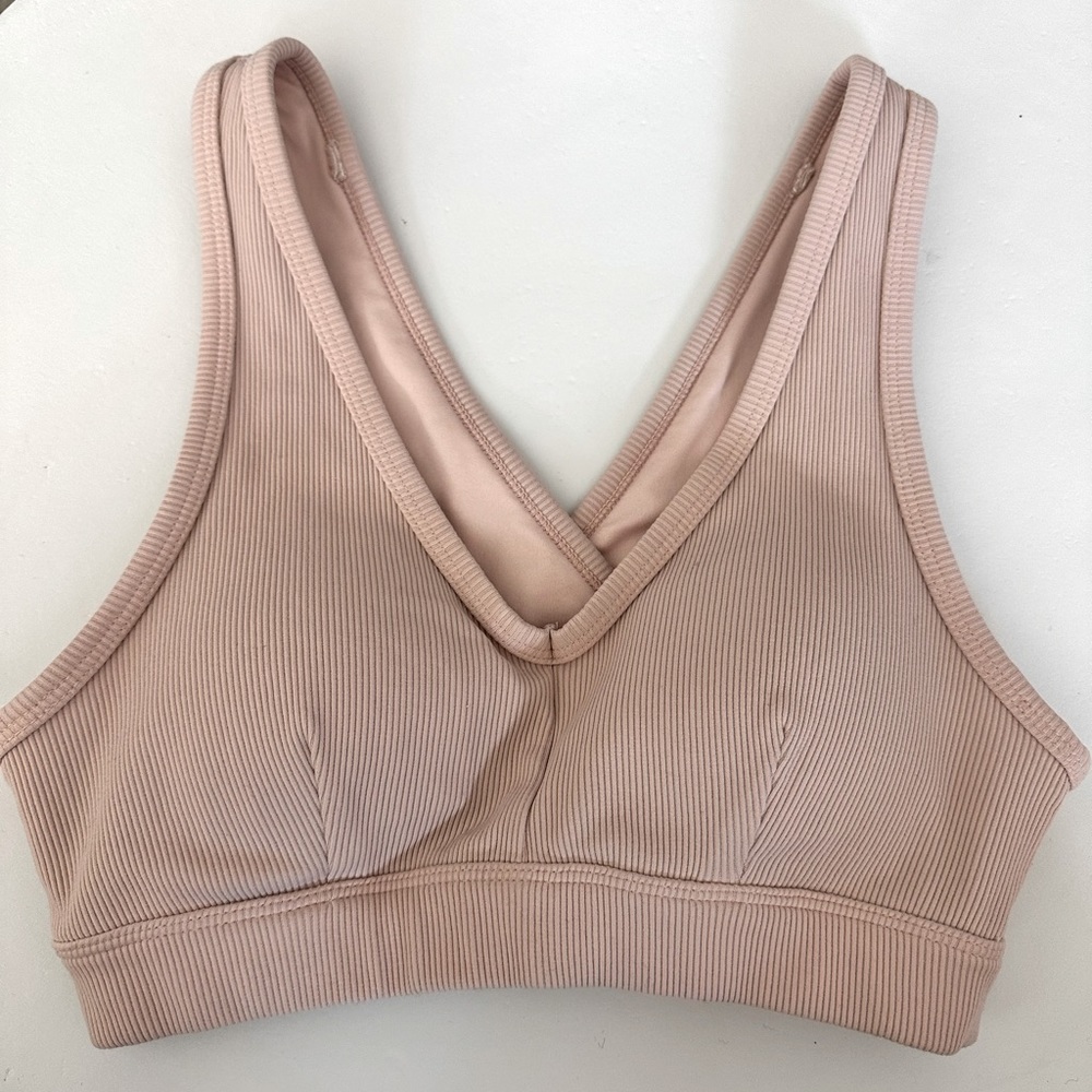 The Alo Yoga Togetherness Bra Pale Pink Blush